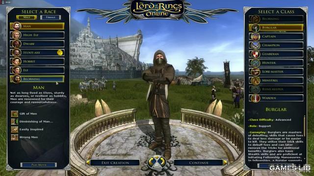 Lord of the Rings Online расы и классы