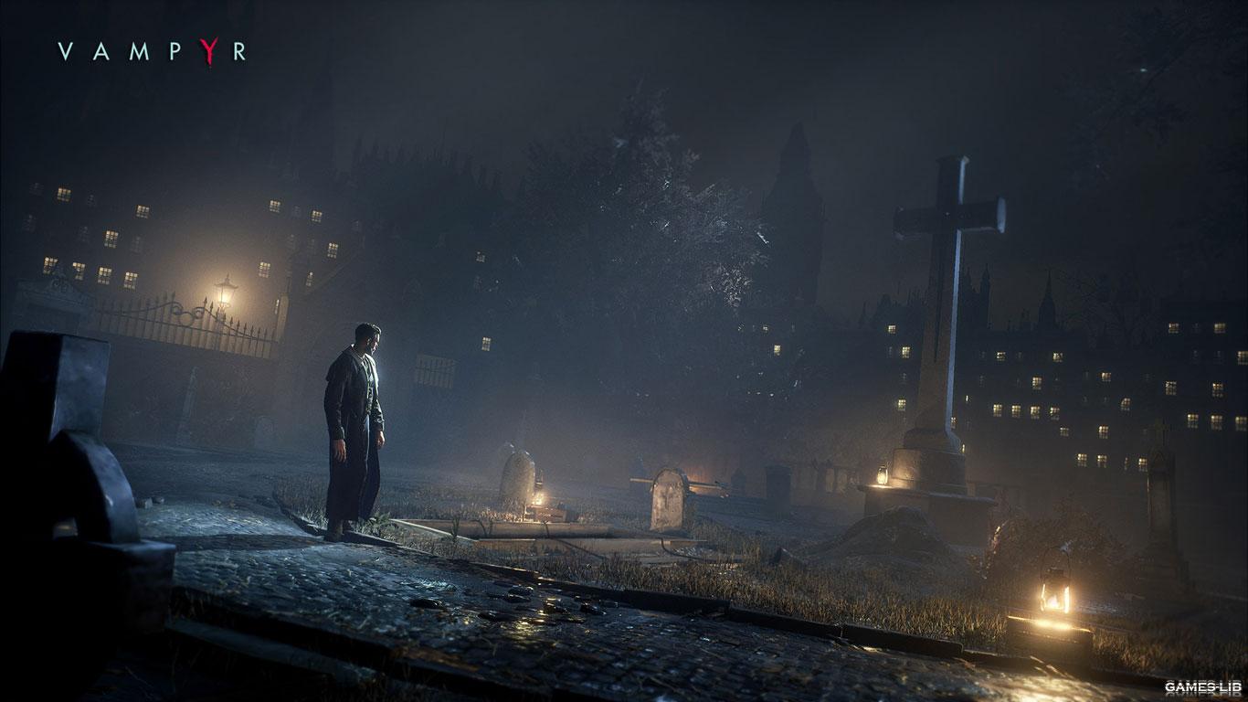 сκpиншοτ Vampyr вампир на кладбище